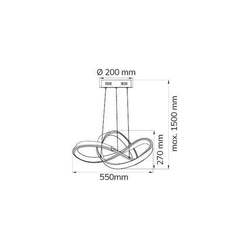 Wofi 6134.01.88.9000 - LED Himmennettävä kattokruunu johdossa INDIGO LED/44W/230V