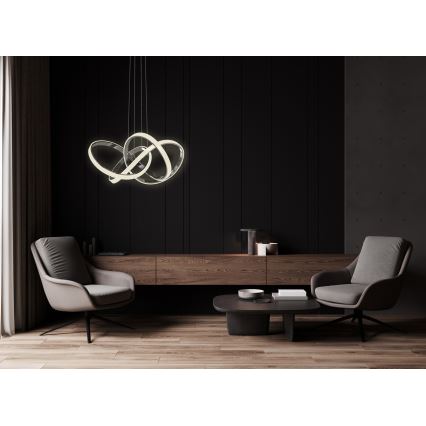 Wofi 6134-105L - Himmennettävä LED-kattokruunu johdossa INDIGO LED/50W/230V musta/kiiltävä kromi