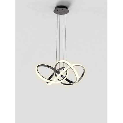 Wofi 6134-105L - Himmennettävä LED-kattokruunu johdossa INDIGO LED/50W/230V musta/kiiltävä kromi