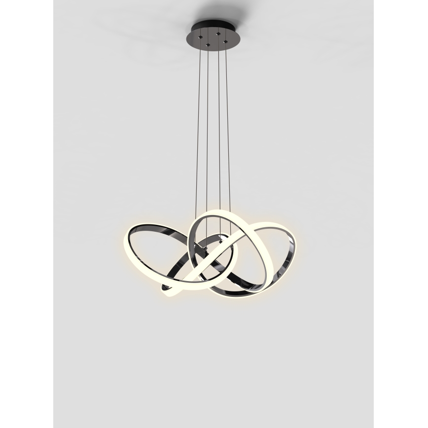 Wofi 6134-105L - Himmennettävä LED-kattokruunu johdossa INDIGO LED/50W/230V musta/kiiltävä kromi