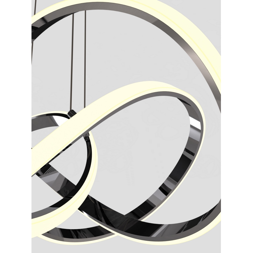 Wofi 6134-105L - Himmennettävä LED-kattokruunu johdossa INDIGO LED/50W/230V musta/kiiltävä kromi