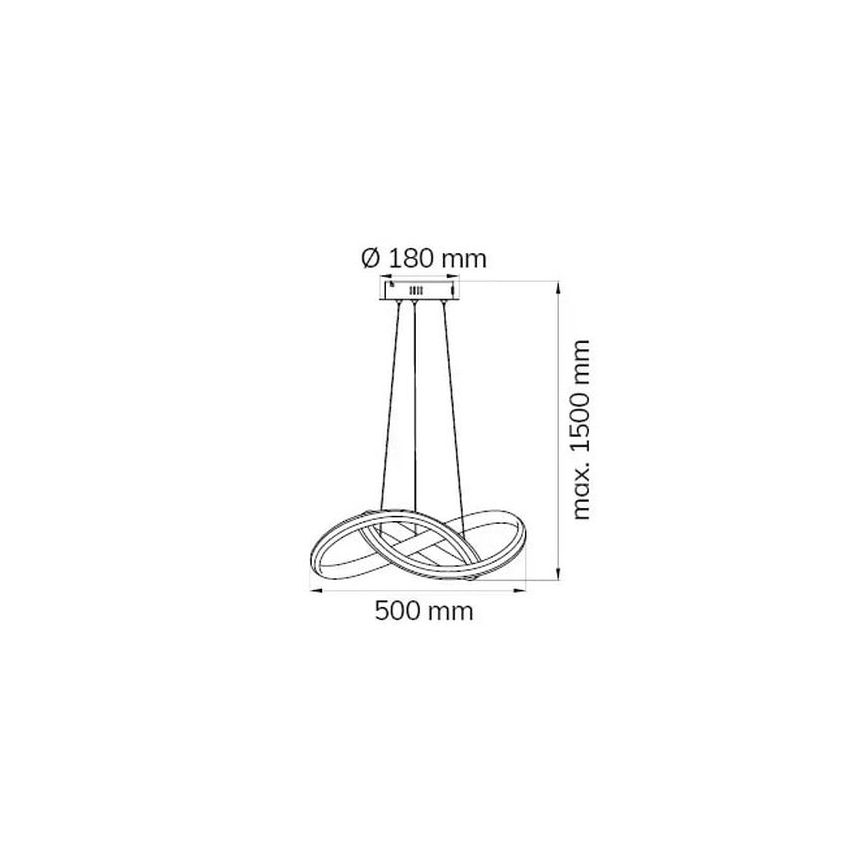 Wofi 6823.01.10.9500 - Himmennettävä LED-kattokruunu johdossa SOLO LED/28W/230V