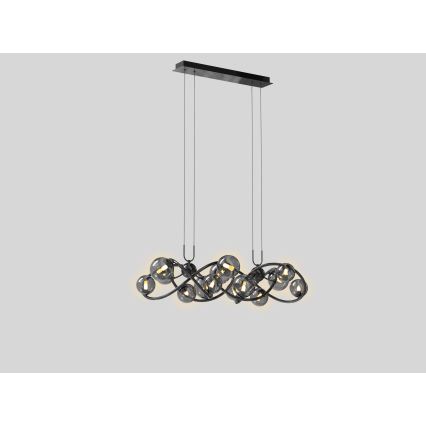 Wofi 7014-1405 - LED-kattokruunu johdossa NANCY 14xG9/3,5W/230V musta/kiiltävä kromi