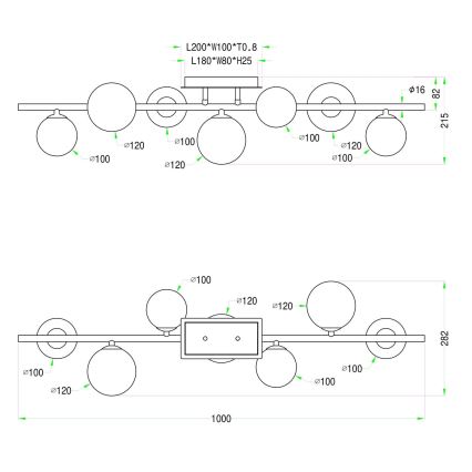 Wofi 7014-705W - Kiinteä LED-kattokruunu VILLA 7xG9/3W/230V musta