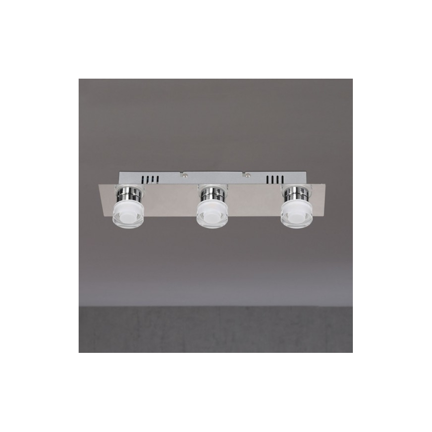 Wofi 7848.03.54.0044 -LED Kylpyhuoneen kattovalaisin LORIENT 3xLED / 4W / 230V IP23