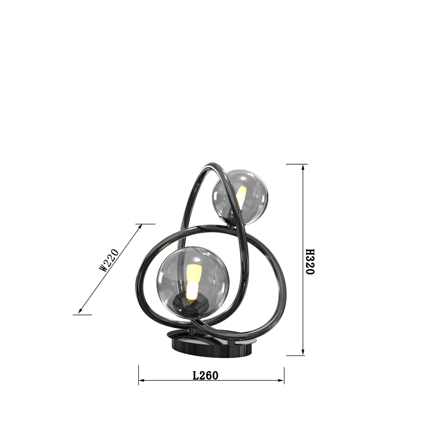 Wofi 8014-205 - LED-pöytävalaisin NANCY 2xG9/3,5W/230V musta/kiiltävä kromi