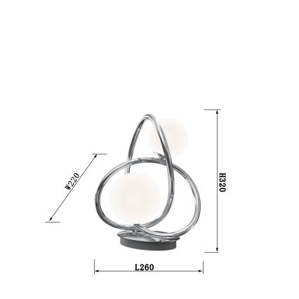 Wofi 8014-207 - LED-pöytävalaisin NANCY 2xG9/3,5W/230V kiiltävä kromi