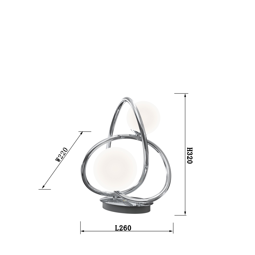 Wofi 8014-207 - LED-pöytävalaisin NANCY 2xG9/3,5W/230V kiiltävä kromi