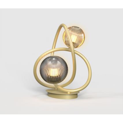 Wofi 8015-204 - LED-pöytävalaisin METZ 2xG9/3,5W/230V kulta/harmaa