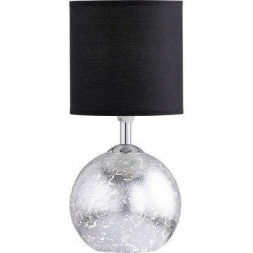 Wofi 8149.02.70.6010 - Pöytävalaisin CARMEN 1xE14/40W/230V musta/hopea