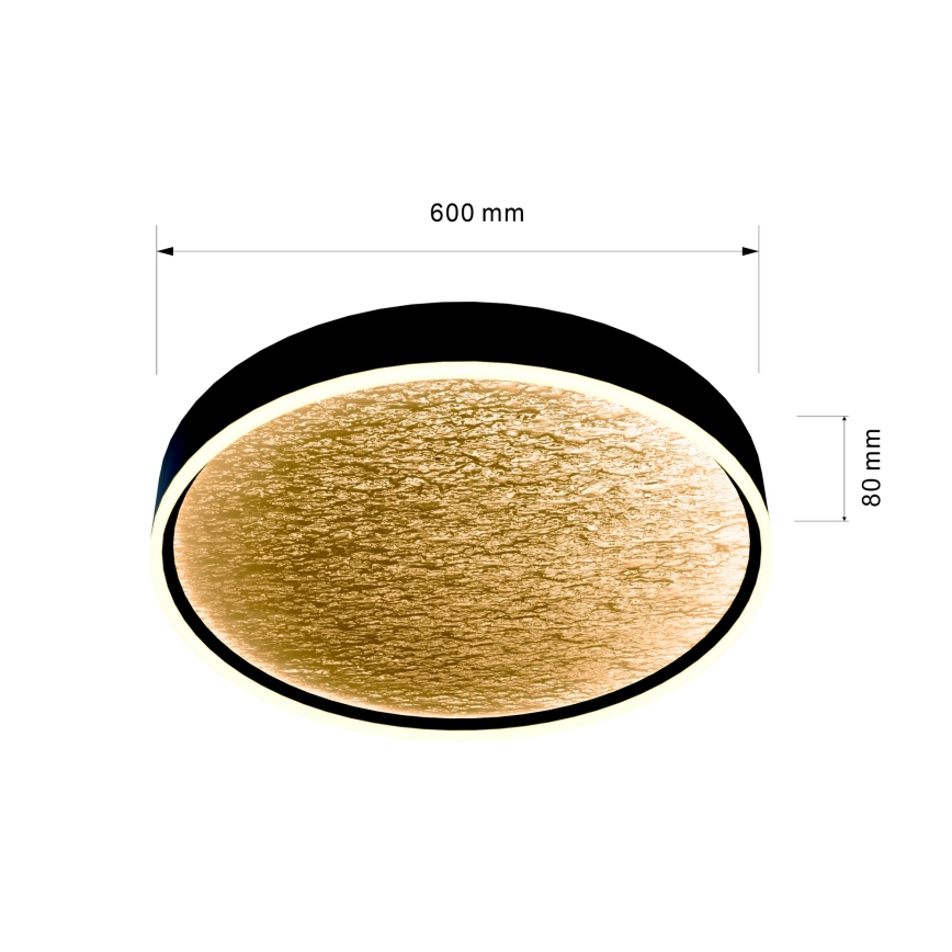 Wofi 9002-104L - Himmennettävä LED-kattovalaisin BORDEAUX LED/60W/230V musta/kulta