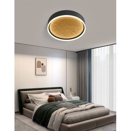 Wofi 9002-104M - LED himmennettävä kattovalaisin BORDEAUX LED/37W/230V musta/kulta