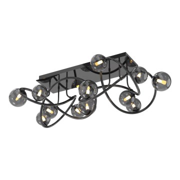 Wofi 9014-1205 - Kiinteä LED-kattokruunu NANCY 12xG9/3,5W/230V musta/kiiltävä kromi