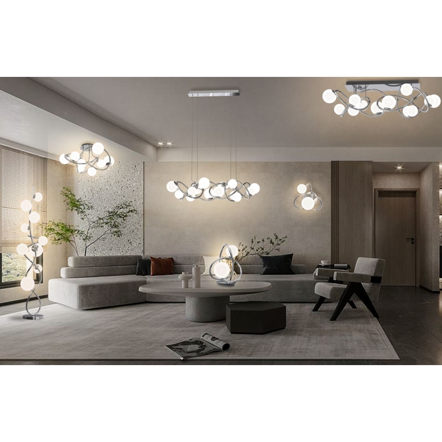 Wofi 9014-807 - Kiinteä LED-kattokruunu NANCY 8xG9/3,5W/230V kiiltävä kromi