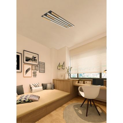 Wofi 9031-506L - LED himmennettävä kattovalaisin PALERMO LED/57W/230V kumipuu