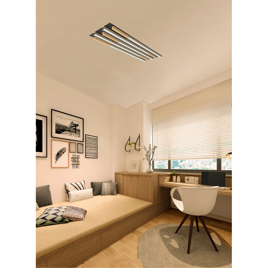 Wofi 9031-506L - LED himmennettävä kattovalaisin PALERMO LED/57W/230V kumipuu