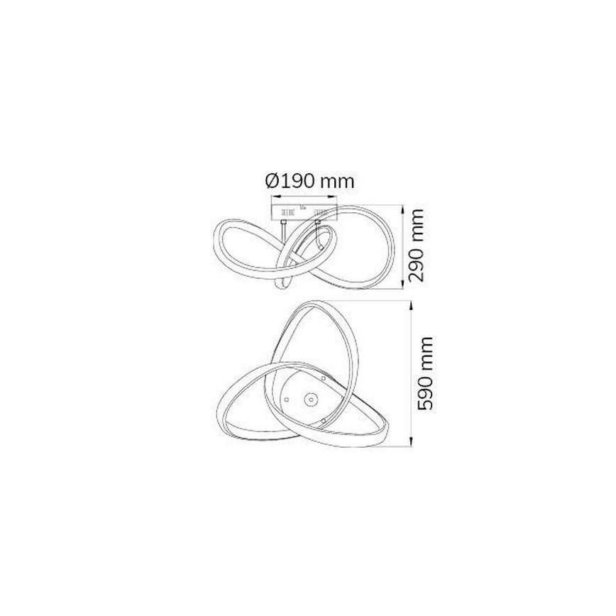 Wofi 9134.01.15.7000 - Kiinteä LED-kattokruunu INDIGO LED/45W/230V