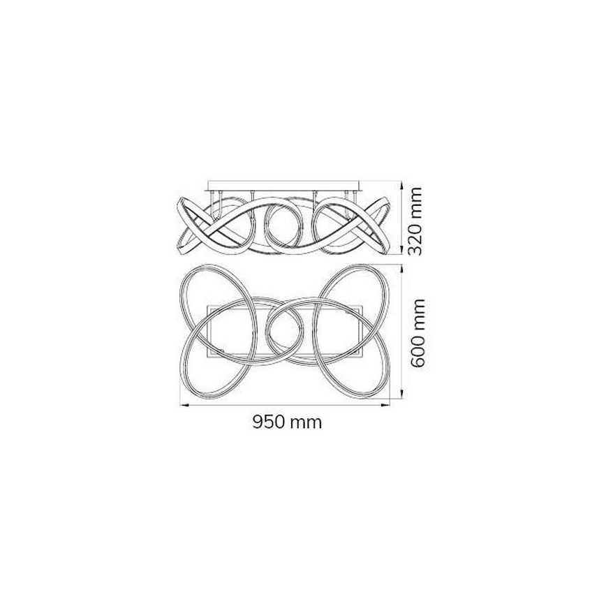 Wofi 9134.02.88.9000 - LED Himmennettävä pinta-asennettava kattokruunu INDIGO LED/64W/230V