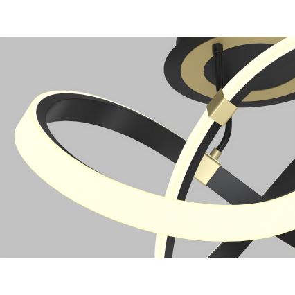 Wofi 9134-104 - LED-himmennyskattokruunu INDIGO LED/44W/230V musta/kulta