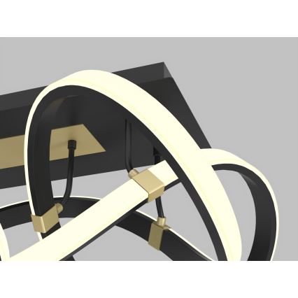 Wofi 9134-204 - LED himmennettävä kattovalaisin INDIGO LED/64W/230V musta/kulta