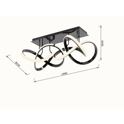 Wofi 9134-205 - LED himmennettävä kattovalaisin INDIGO LED/64W/230V musta/kiiltävä kromi