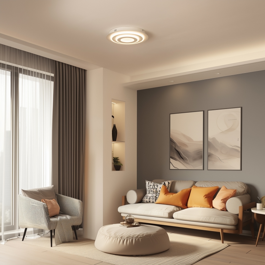 Wofi 9464.01.06.9000 - LED-kattovalaisin FLYNN, 25 W / 230 V, halkaisija 60 cm, valkoinen