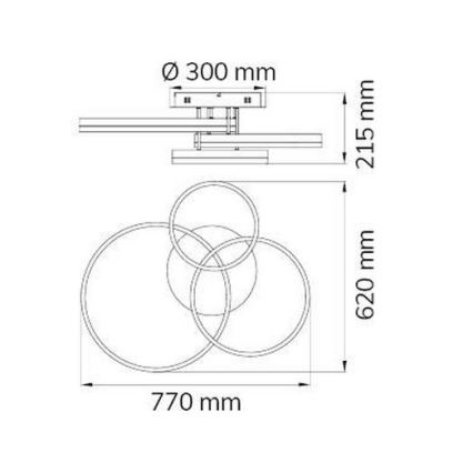 Wofi 9822.03.88.9000 - LED-himmennyskattokruunu VAASA LED/58W/230V
