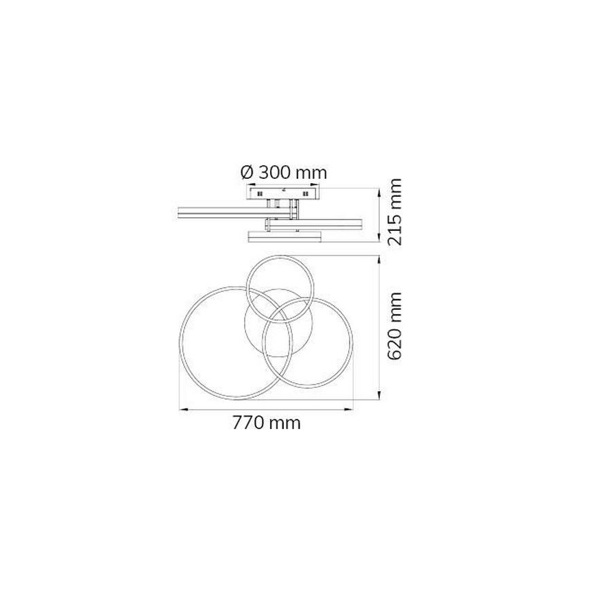 Wofi 9822.03.88.9000 - LED-himmennyskattokruunu VAASA LED/58W/230V