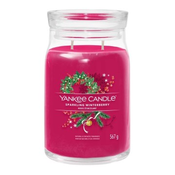 Yankee Candle - Tuoksukynttilä SPARKLING WINTERBERRY suuri 567 g 60–90 tuntia