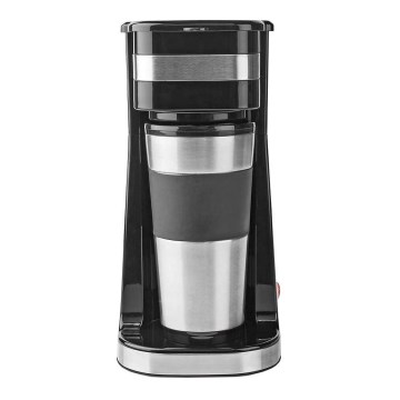 Yhden kupin kahvinkeitin 0,4 l, mukana kätevä matkamuki