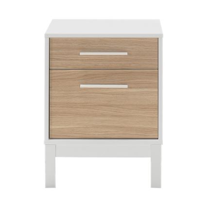 Yöpöytä 60x45 cm valkoinen/ruskea