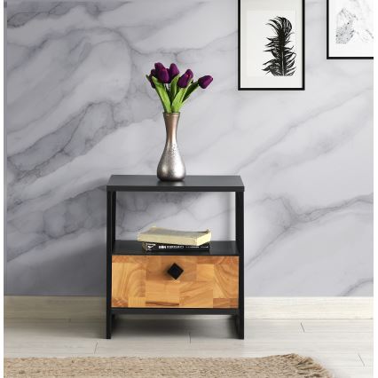 Yöpöytä ALTUNIZADE 50x45 cm musta/ruskea