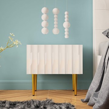 Yöpöytä ARCOS 46x50 cm valkoinen/kulta