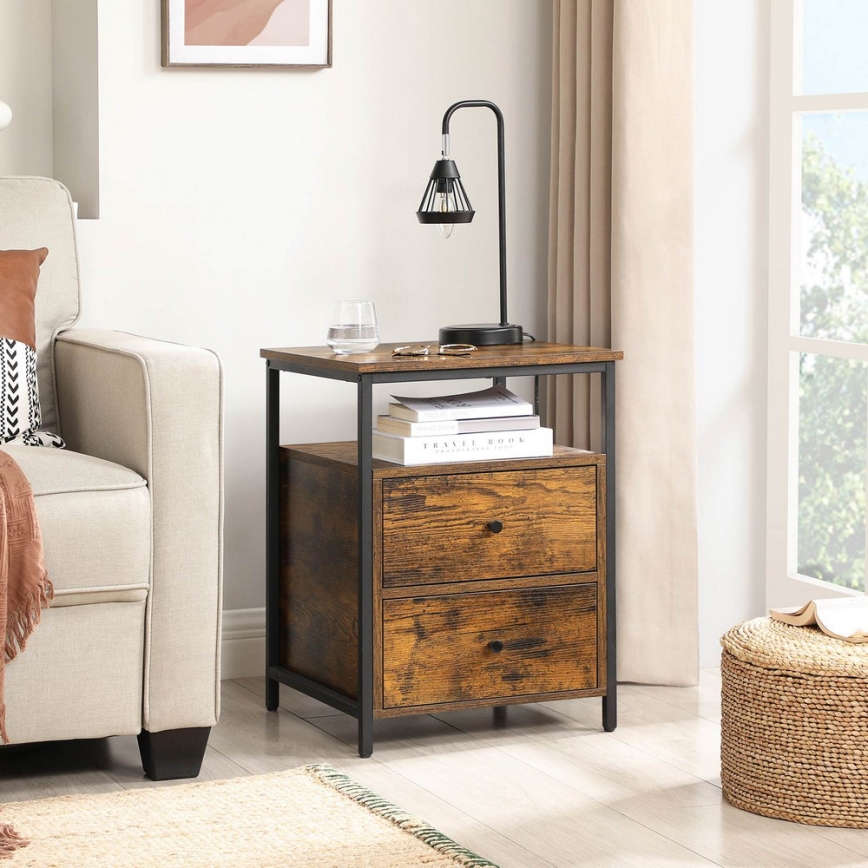 Yöpöytä ARIN, ruskea/musta