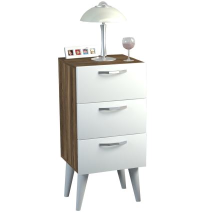 Yöpöytä BELLINI 80x40 cm ruskea/valkoinen