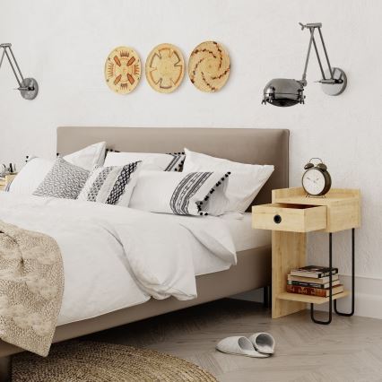 Yöpöytä CACTUS 60x29,5 cm beige/musta