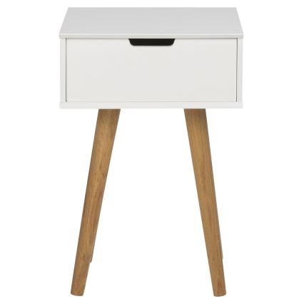 Yöpöytä CARLY tammi/valkoinen