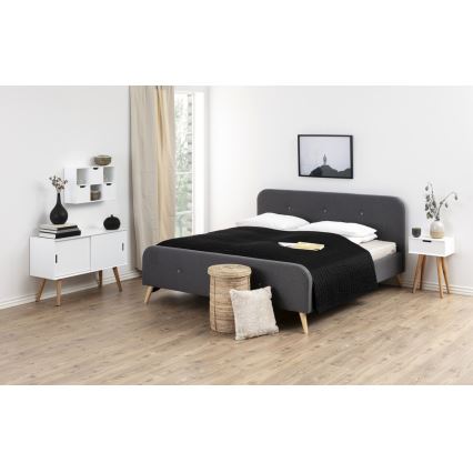 Yöpöytä CARLY tammi/valkoinen