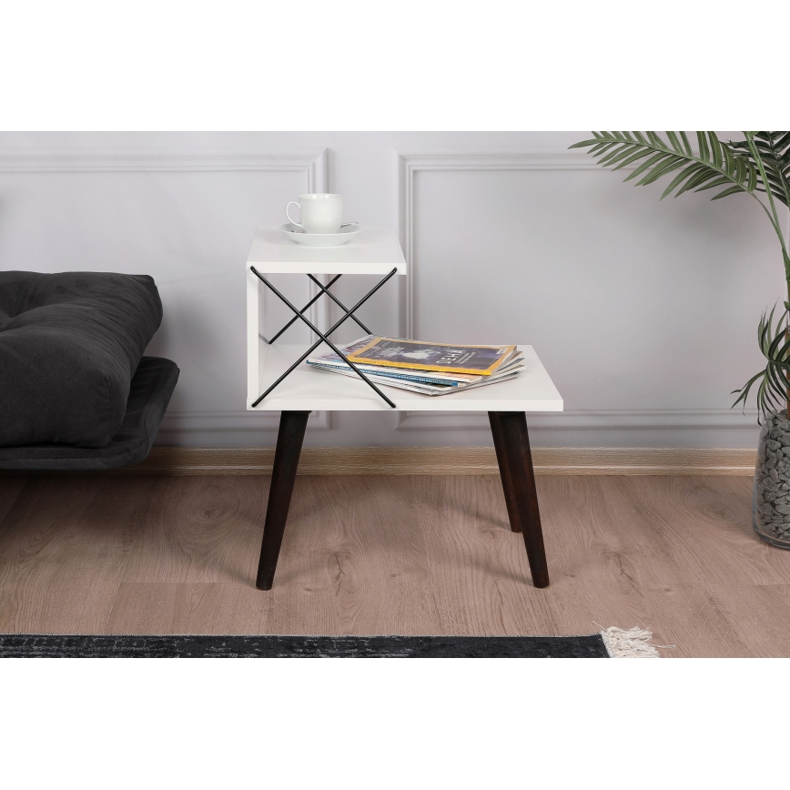 Yöpöytä CROSS 55x50 cm valkoinen