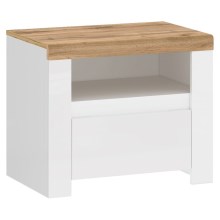 Yöpöytä DAMINO 50,5x50 cm valkoinen/ruskea
