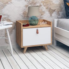 Yöpöytä DOPO 55x50 cm beige/valkoinen