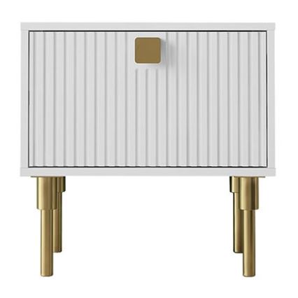 Yöpöytä DORSET 50x50 cm valkoinen/kulta