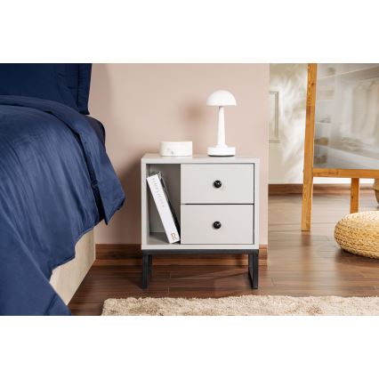 Yöpöytä GLIMMER 50x45,2 cm harmaa/musta