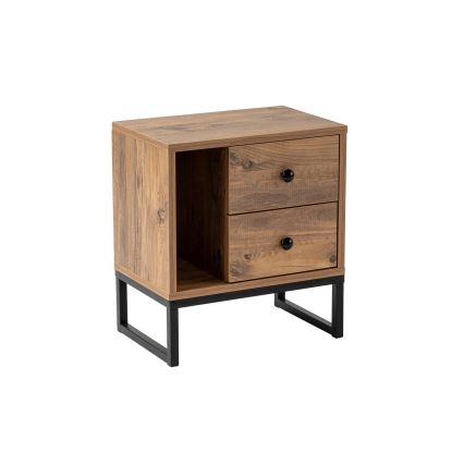 Yöpöytä GLIMMER 50x45,2 cm mänty atlantic/musta