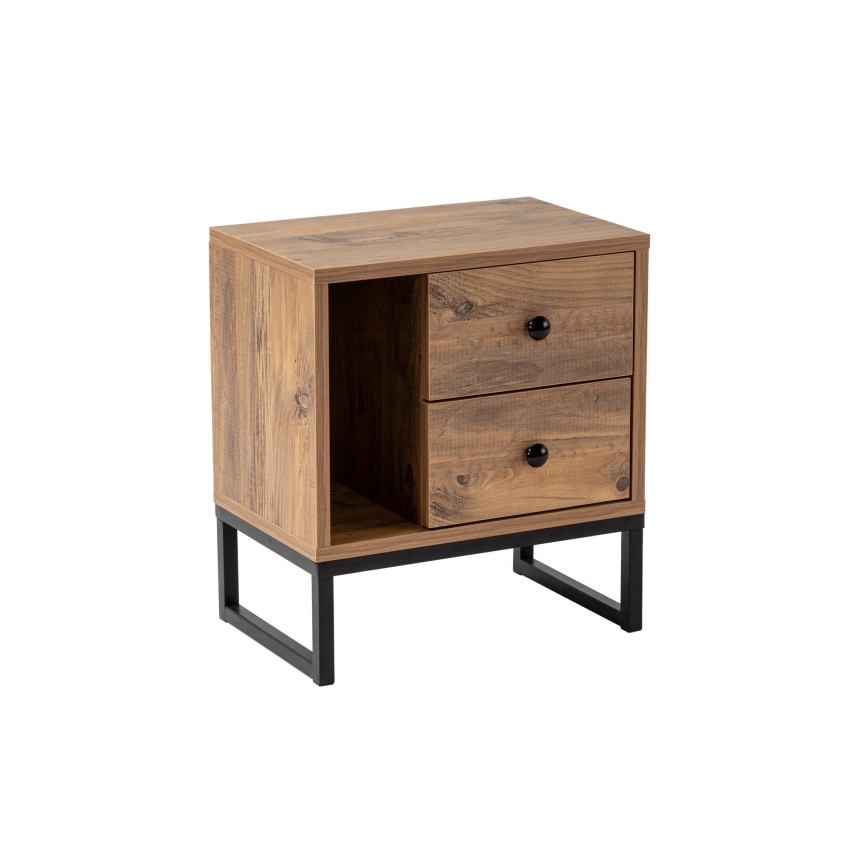 Yöpöytä GLIMMER 50x45,2 cm mänty atlantic/musta