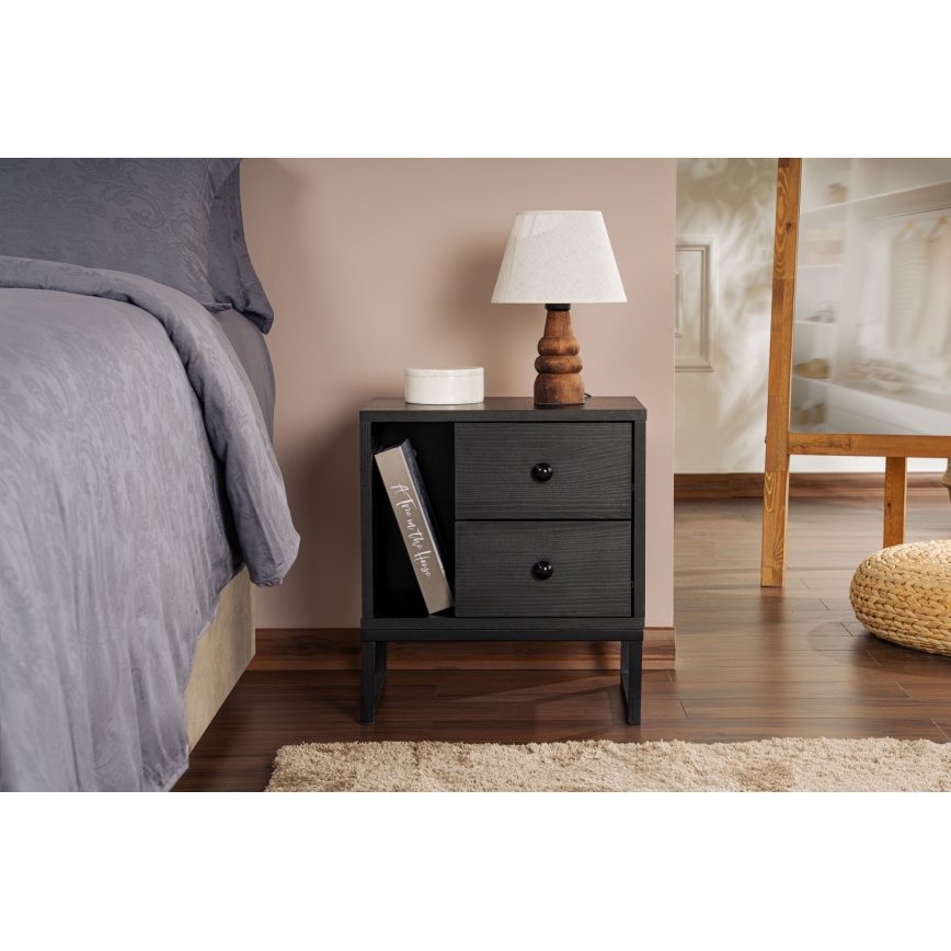 Yöpöytä GLIMMER 50x45,2 cm musta