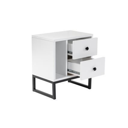 Yöpöytä GLIMMER 50x45,2 cm valkoinen/musta