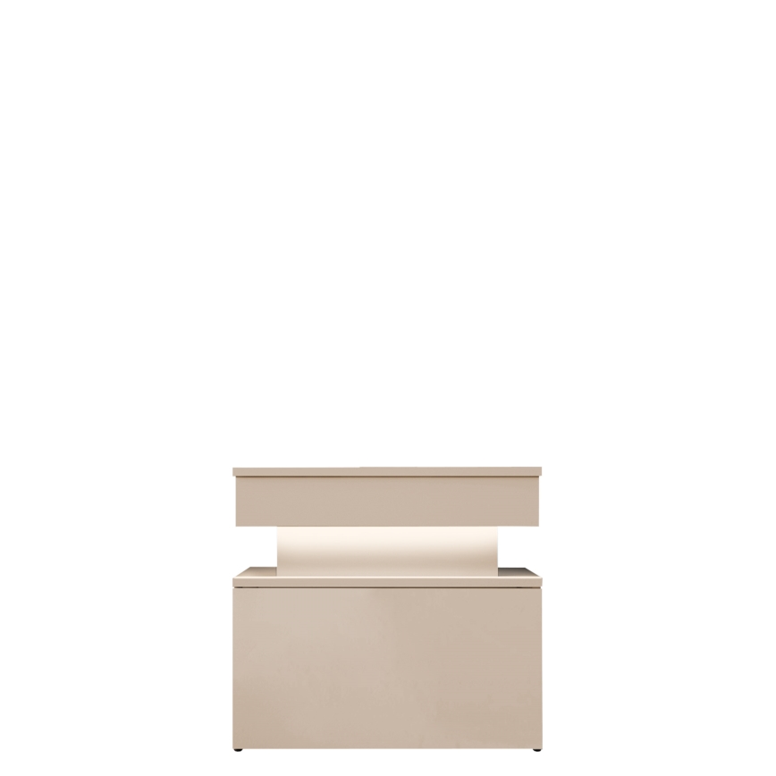 Yöpöytä LED-valaistuksella GLOSSA 55x51 cm beige