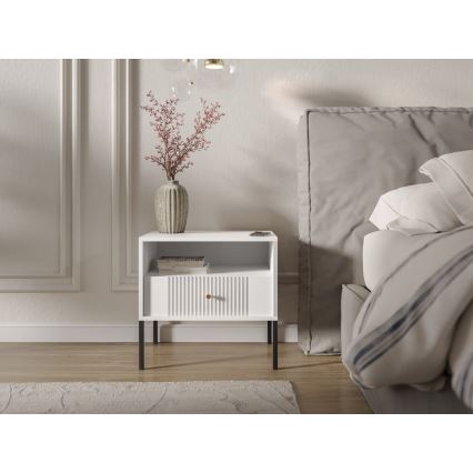 Yöpöytä LUE valkoinen/musta