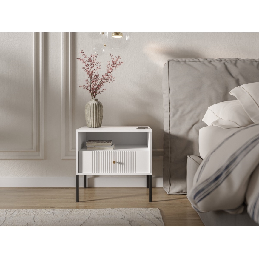 Yöpöytä LUE valkoinen/musta